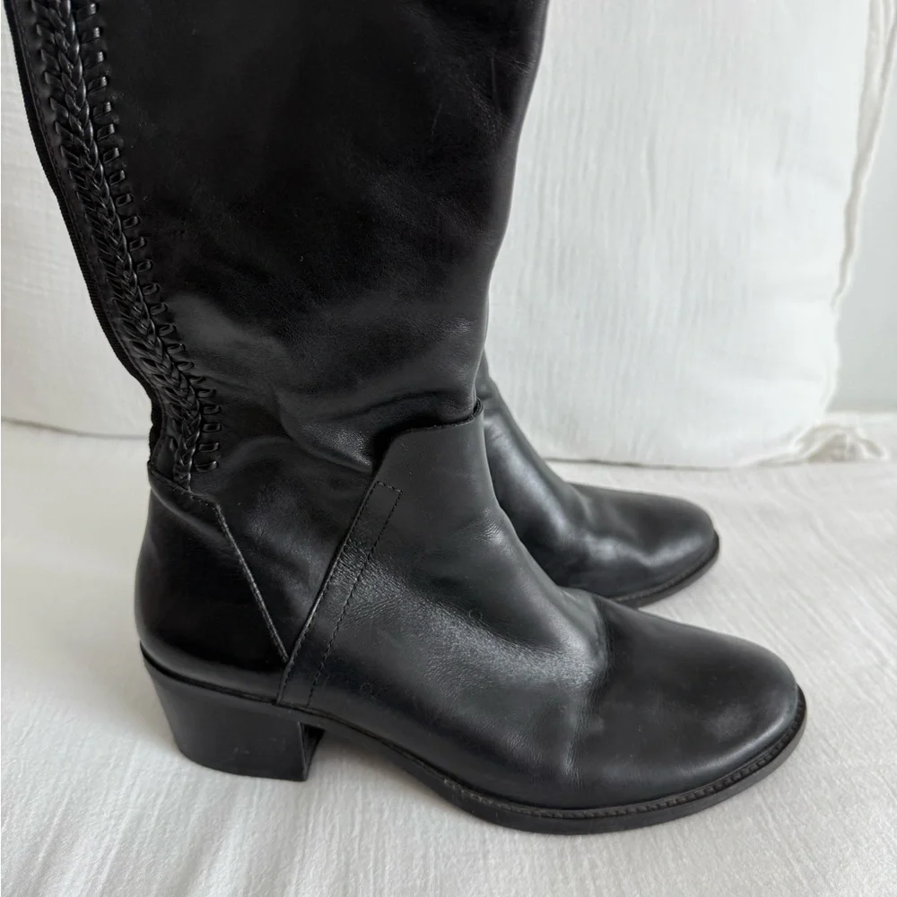 Vince Camuto Black Bendra Tall Leather Riding Boots